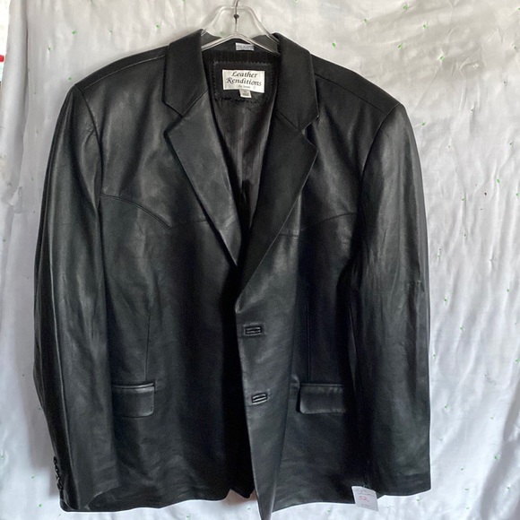 Nice black leather jacket NWT. Leather Renditions by Sandi. Very nice! - Picture 1 of 4